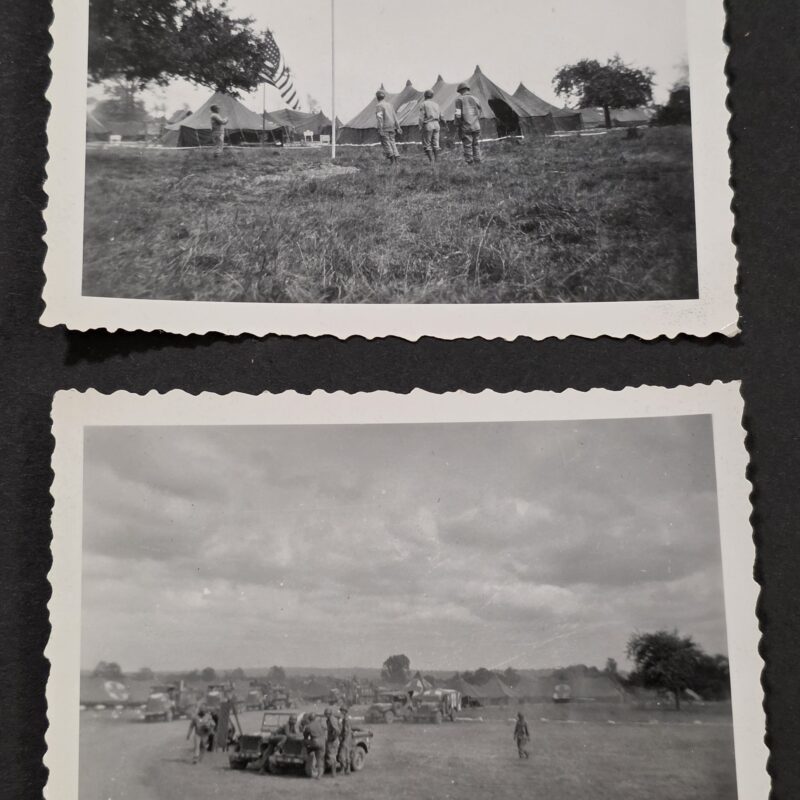 20260902_175734 2 WWII US Army Field Hospital Red Cross Medic Photos American Flag Tents Jeeps
