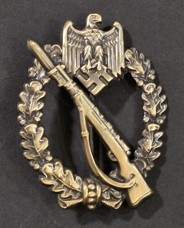 WWII Nazi German Bronze Infantry Assault Badge Medal IAB – Hollow Pressed