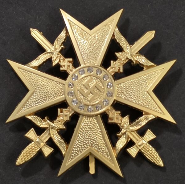 20260905_151331 WWII Nazi German Luftwaffe Spanish Cross in Gold with Swords & Diamonds