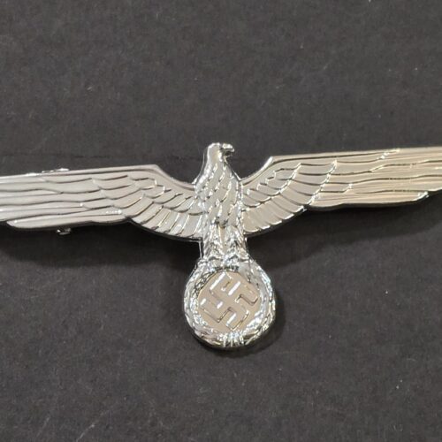 WWII Nazi German Wehrmacht Heer Army Officer Silver Metal Breast Eagle – Assmann