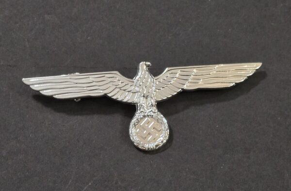 WWII Nazi German Wehrmacht Heer Army Officer Silver Metal Breast Eagle – Assmann