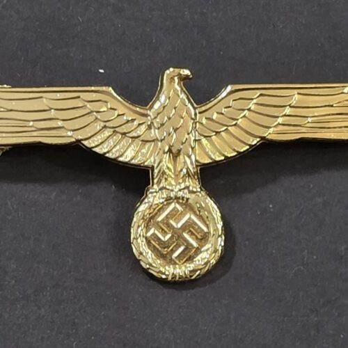 WWII Nazi German Wehrmacht Heer Army Officer Gold Metal Breast Eagle – Assmann
