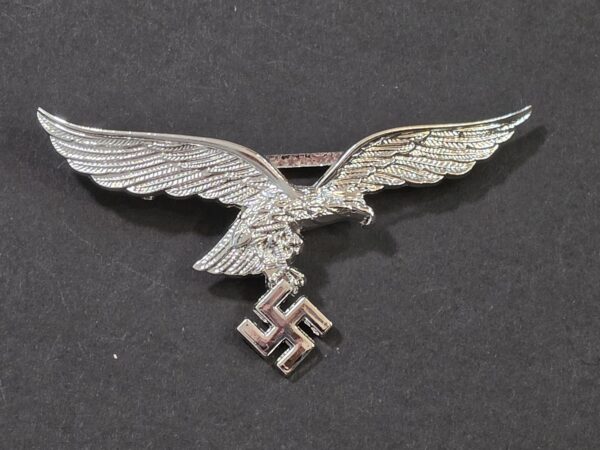 20260905_151754 WWII Nazi German Luftwaffe Officer Silver Metal Breast Eagle – Assmann