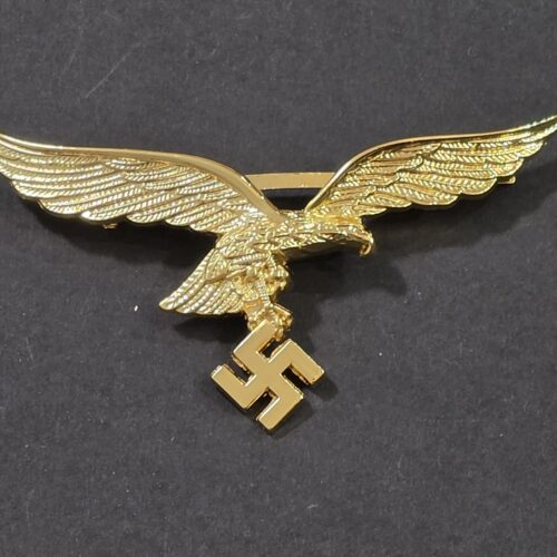 WWII Nazi German Luftwaffe Officer Gold Metal Breast Eagle – Assmann