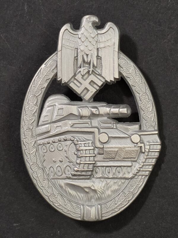 WWII Nazi German PAB Panzer Assault Badge Medal Silver Grade Adolf Scholze