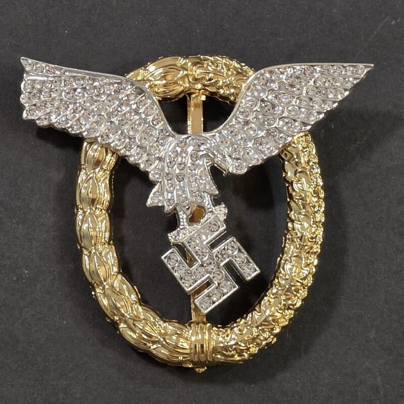 20260905_170409 WWII Nazi German Luftwaffe Pilot Observer Badge Gold Award with Diamonds