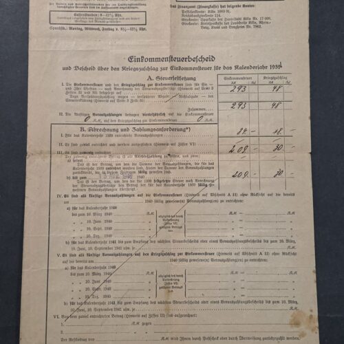 20260906_135628 WWII German 1940 Tax & War Surcharge Document Köln Folded Postal cover w Eagle Swastika