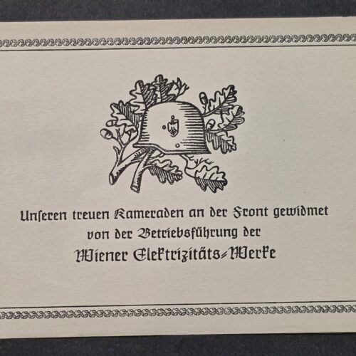 20260906_140730 Original WWII German Loyal Comrade Soldiers at the front Employee Dedication Card
