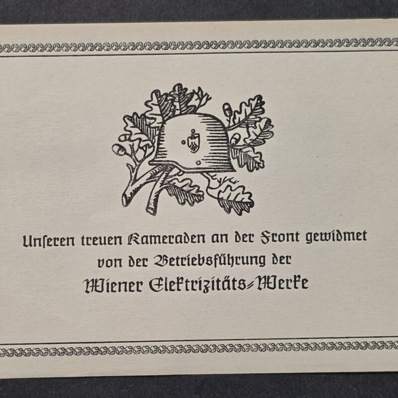 20260906_140730 Original WWII German Loyal Comrade Soldiers at the front Employee Dedication Card