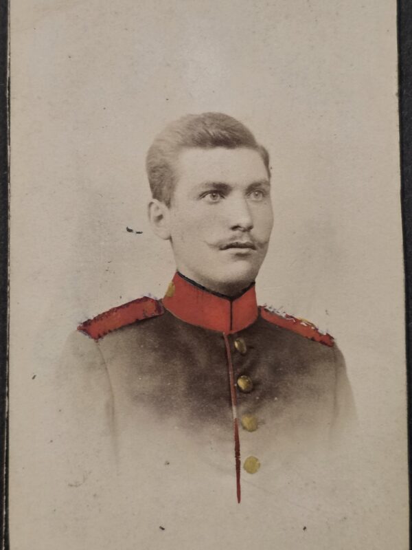 20260906_140805 WOW COLOR! Antique German Soldier Hand Colored CDV Military Photo Imperial Era
