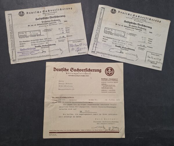 20260906_142145 WW2 Nazi German Third Reich Motorcycle Riders Insurance & Claim documents 1939 Heil Hitler!
