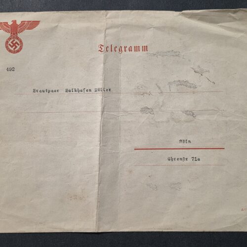 WW2 Nazi German Large NSDAP Swastika Eagle Telegramm Cover Envelope