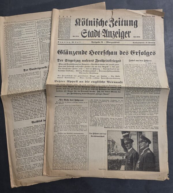 20260906_143044 France Collapses 1940 WWII Nazi German Newspaper French Victory Hitler & Göring