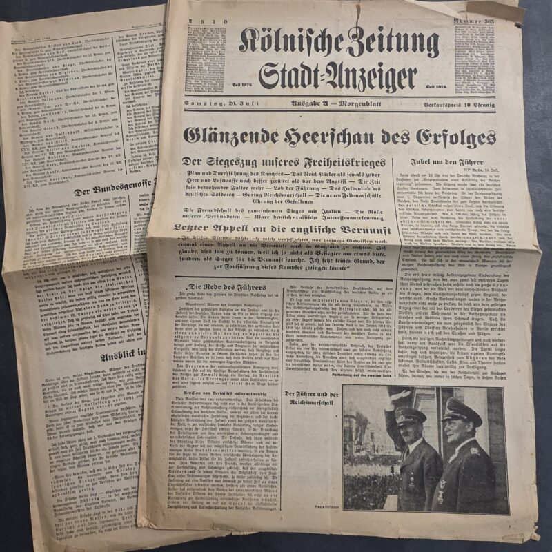 France Collapses 1940 WWII Nazi German Newspaper French Victory Hitler & Göring