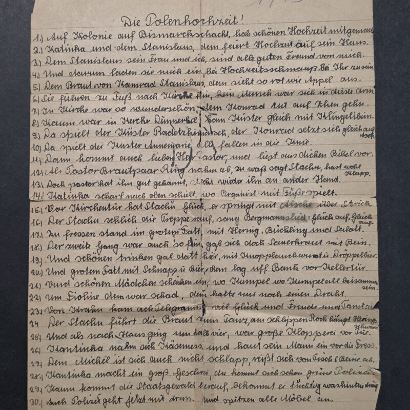 20260906_143302 Original 1943 German Handwritten “Die Polenhochzeit” Polish Wedding Folk Song Manuscript