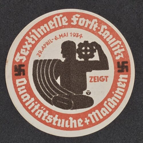 20260908_183944 1934 Nazi German Third Reich NSDAP Textile Trade Fair Frankfurt Advertising Stamp