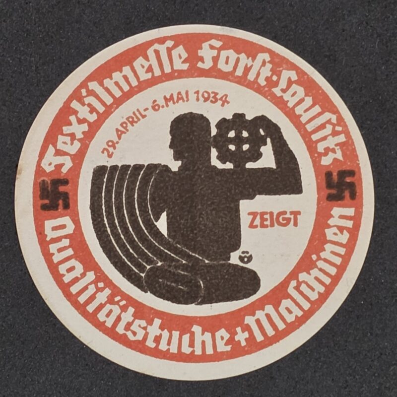 20260908_183944 1934 Nazi German Third Reich NSDAP Textile Trade Fair Frankfurt Advertising Stamp