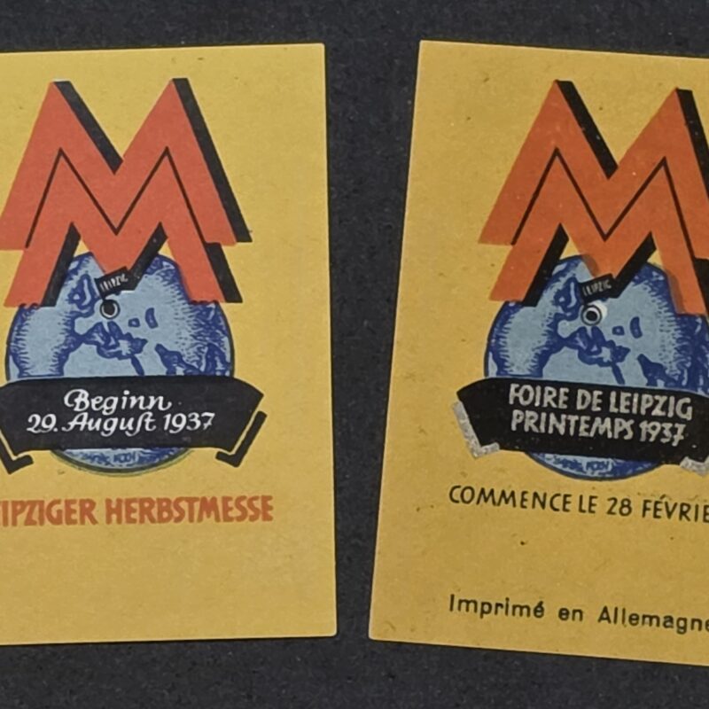 20260908_184044 Pair Nazi Germany Third Reich 1937 Leipzig Trade Fair NSDAP Advertising Stamps Labels – German & French