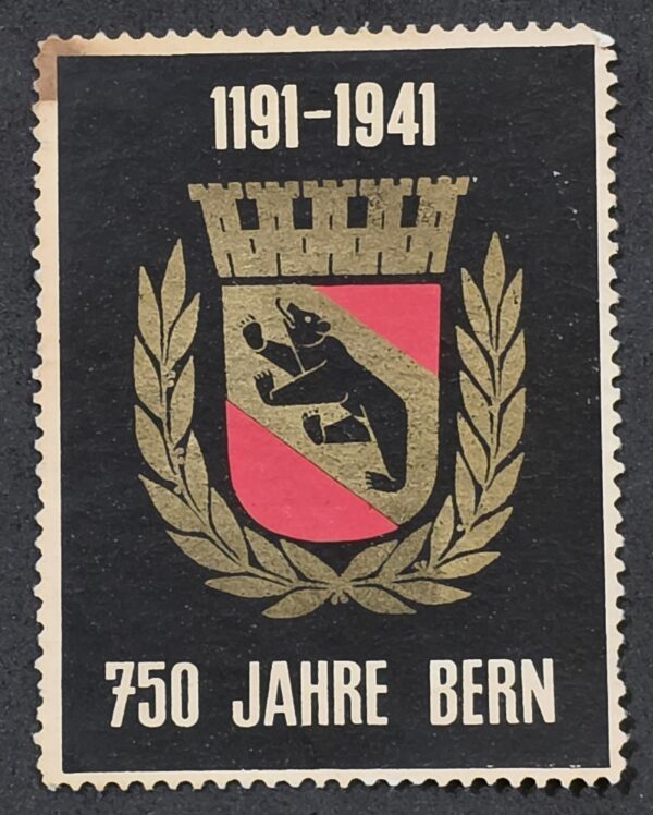 20260908_184126 Original Nazi German Third Reich 1941 750 Year Bern Switzerland Commemorative Cinderella Stamp
