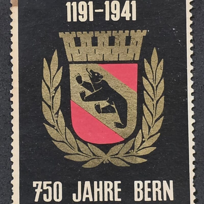 20260908_184126 Original Nazi German Third Reich 1941 750 Year Bern Switzerland Commemorative Cinderella Stamp