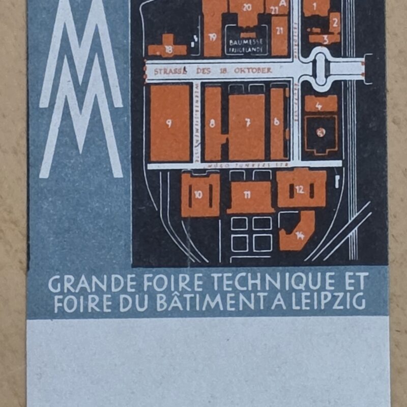 20260908_184226 1938 Nazi German Third Reich Leipzig Technical & Building Trade Fair French Advertising Label Stamp MNH