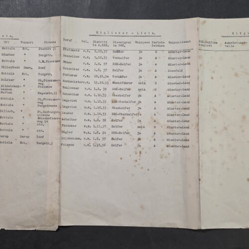 20260908_184626 Original WWII German DRK Red Cross Medics Member List Feldpost Luftwaffe Military Document