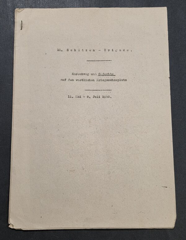 20260908_184744 Original WWII German 11th Rifle Brigade 1940 Campaign Combat March Record France Western Front
