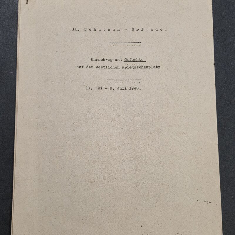 20260908_184744 Original WWII German 11th Rifle Brigade 1940 Campaign Combat March Record France Western Front