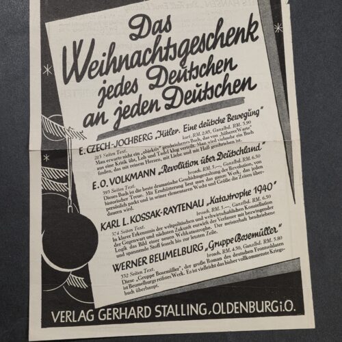 20260908_185207 WW2 Nazi German NSDAP National Socialist publishing Book advertisement Christmas Flyer