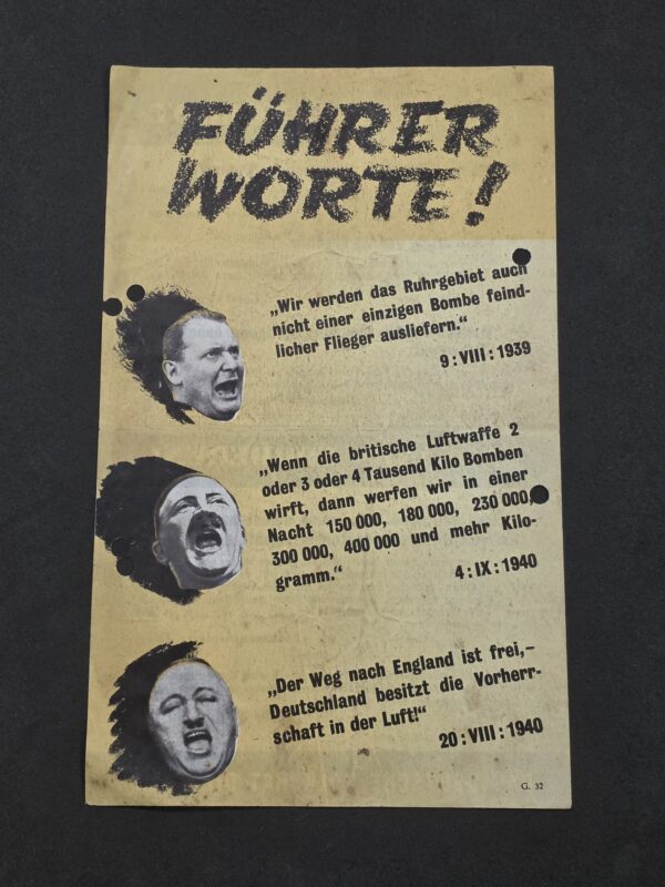 20260909_135601 WWII Anti Nazi German Hermann Goring Adolf Hitler Mussolini NSDAP Third Reich Propaganda Leaflet The Fuhrers Speeches