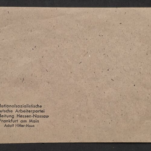 20260909_141155 Original WWII Nazi German NSDAP Gauleitung Hessen-Nassau Adolf Hitler House Official Third Reich Envelope – Frankfurt