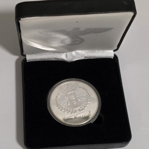 20260909_143357 WW2 German Third Reich General Rommel Wehrmacht Boxed Silver Medal Coin