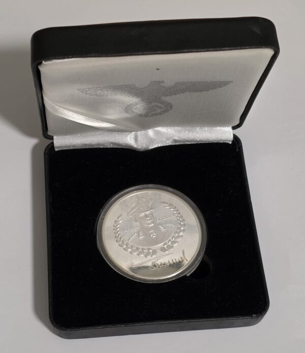 20260909_143357 WW2 German Third Reich General Rommel Wehrmacht Boxed Silver Medal Coin