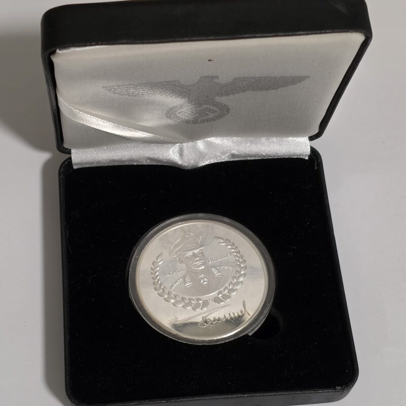 20260909_143357 WW2 German Third Reich General Rommel Wehrmacht Boxed Silver Medal Coin