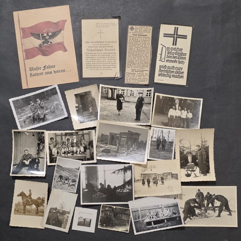 20260909_145154 Original WWII Nazi German Third Reich 22 Piece Photo & Paper Lot HJ Wehrmacht Death Cards Postcard