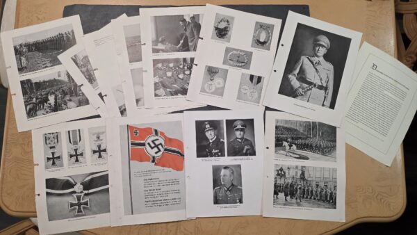 20260911_143254 Original WWII German 12-Page Illustrated Print Lot – Hitler, Göring, Wehrmacht, Kriegsmarine, Luftwaffe, Medals & Combat Photos