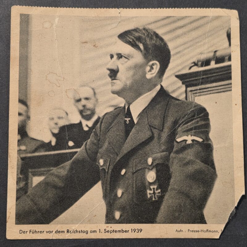 20260911_143855 Original Nazi German 1939 Adolf Hitler Reichstag Speech September 1, 1939 – Hoffmann Photo Print
