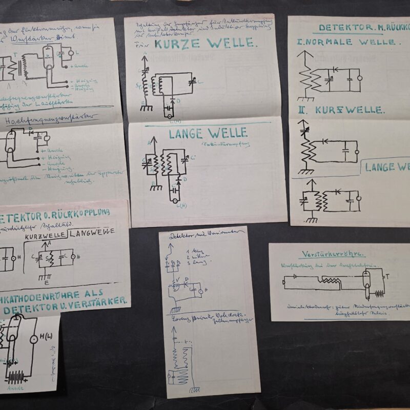 WWII Nazi German Third Reich Radio Electronics Technical Notes – 6 Pc Deutsche Reichsbahn Train Paper Lot