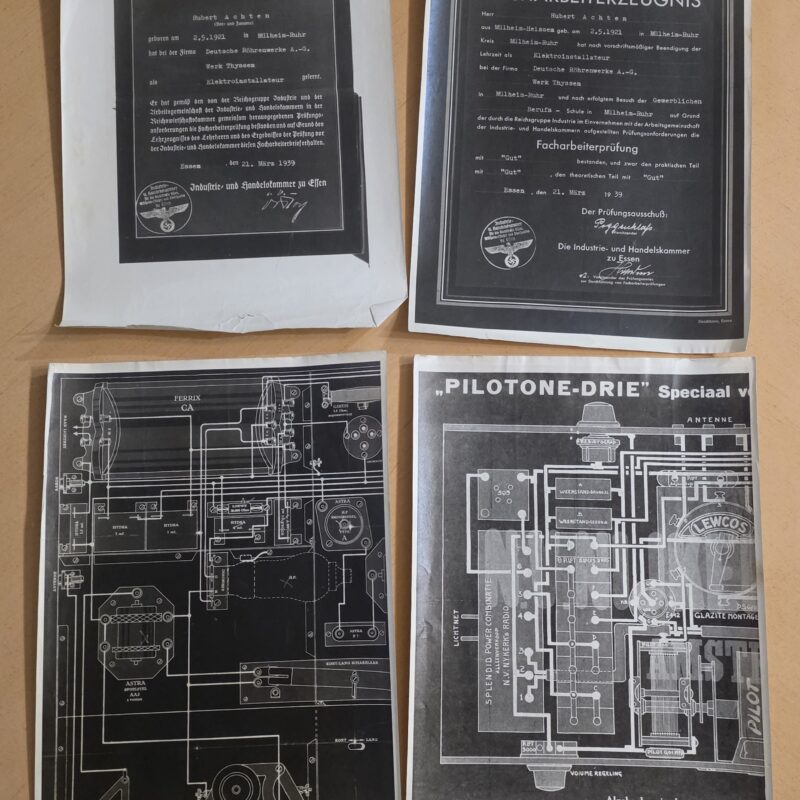WW2 Nazi German 1939 Third Reich Facharbeiter Documents & Radio Schematics