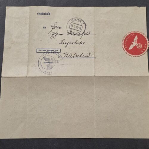20260912_131140 1943 Nazi German WW2 Third Reich Court Document w/ Swastika Eagle Tax Stamp Seal