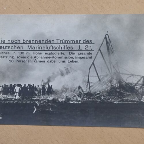 20260912_131237 Antique German LZ 2 Zeppelin Airship Disaster Wreckage Postcard 1906
