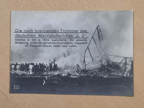 20260912_131237 Antique German LZ 2 Zeppelin Airship Disaster Wreckage Postcard 1906