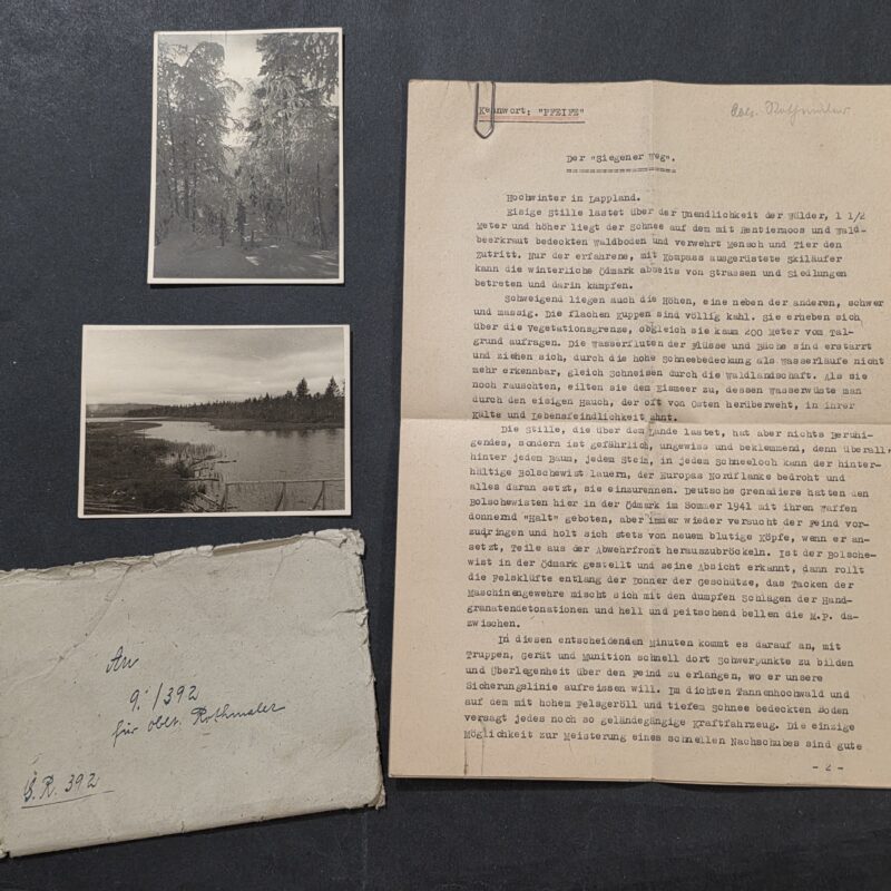ARCTIC FRONT! WWII German Lapland Grenadier “Siegener Weg” Documents + Photos