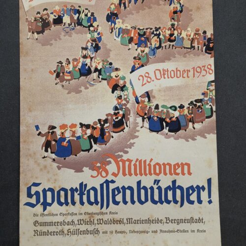 20260912_132236 1938 Third Reich Nazi German Savings Day Sparkasse 38 Million Savings Poster Sheet