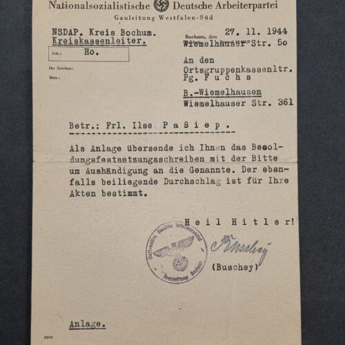 20260912_132510 WW2 Nazi German 1944 NSDAP Official Document Letter w Swastika Eagle