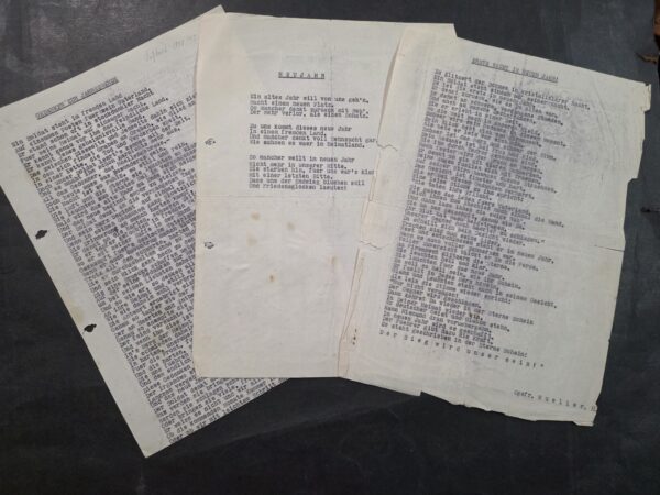 20260913_154231 WWII German Eastern Front New Year Soldier Poems Russia 1941/42 – 3 Wartime Typed Documents
