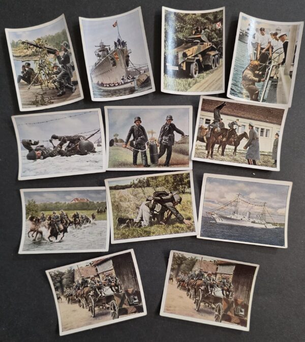 20260913_154655 12 WWII Nazi German Third Reich Cigarette Tobacco Cards Die Deutsche Wehrmacht Military
