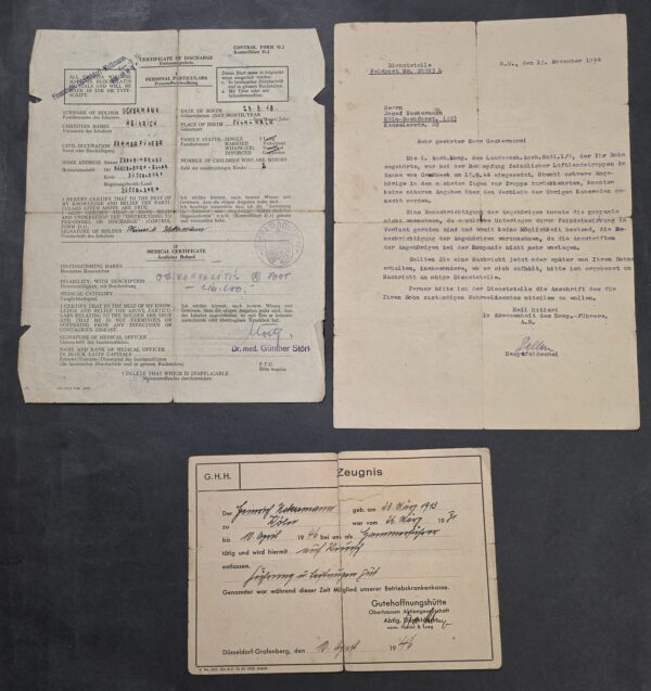 20260913_181707 OPERATION MARKET GARDEN! WWII German Missing soldier Document Group Netherlands Sept 17 1944 Letter & Allied Discharge Document