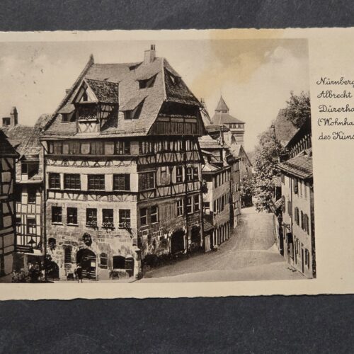 1930s Nazi German Third Reich Albrecht Dürer House Postcard –Reichsparteitag Nürnberg Cancel Mailed to Adolf Hitler Street