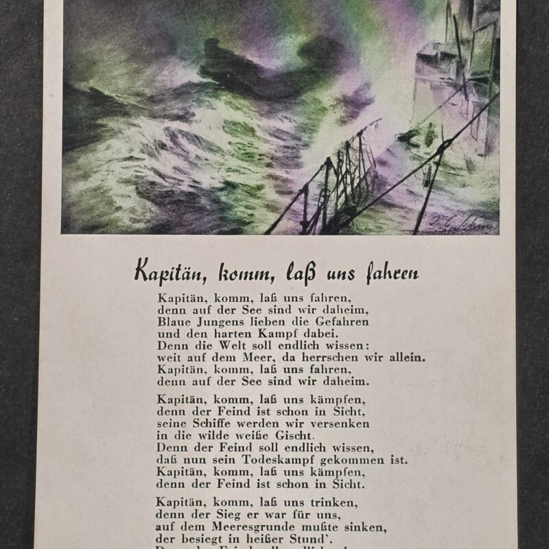 WWII Nazi German Third Reich Kriegsmarine Sailors Song Postcard
